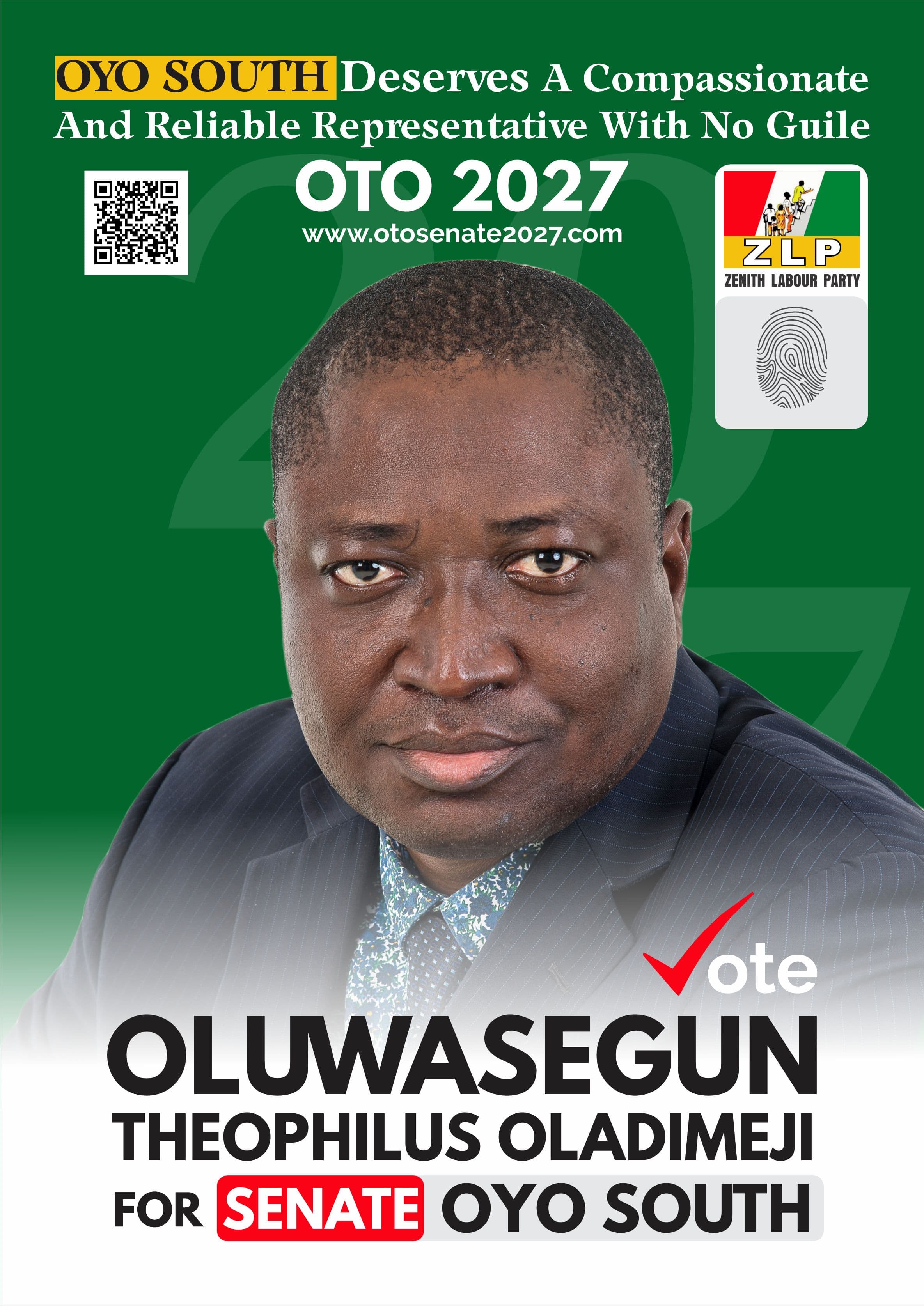 OTO for Senate campaign poster, design 2